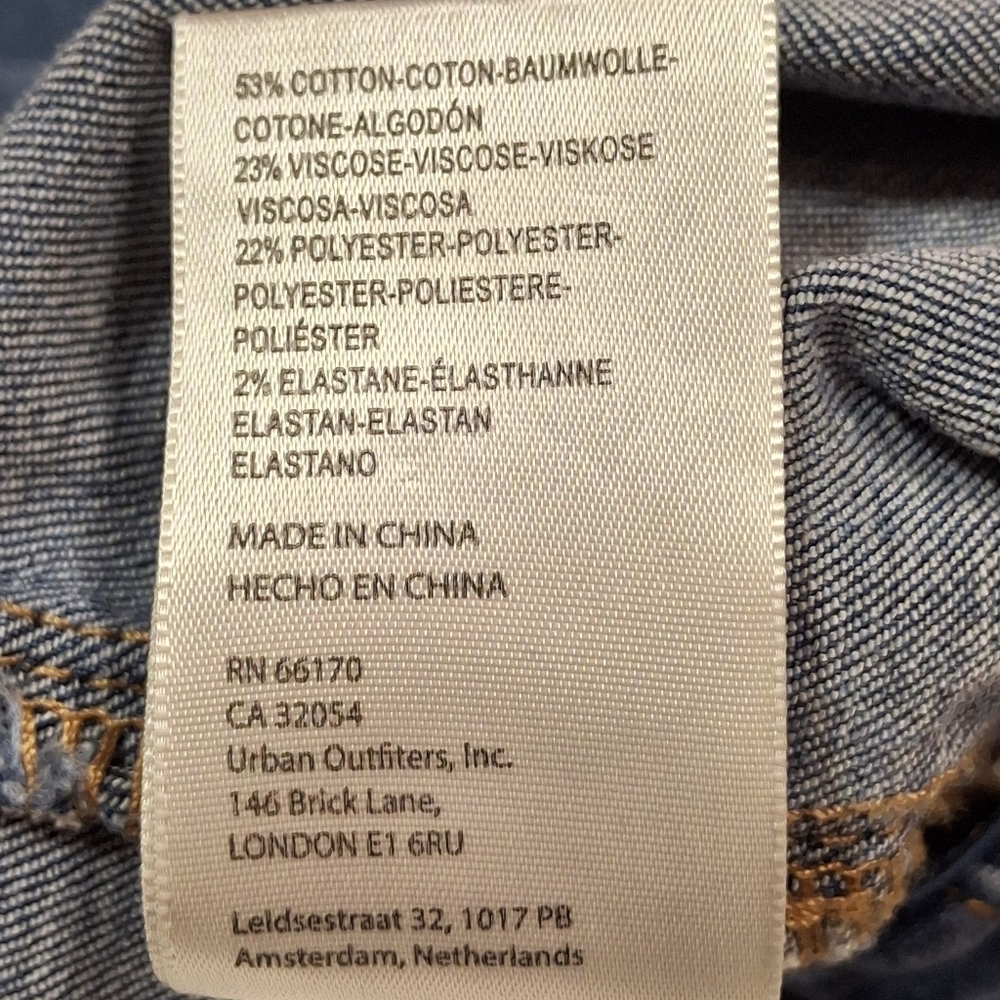 We The Free Penny Pull-On Wide Flare Soft Denim Blue Stretch Jeans Women Size 27 - Picture 15 of 16